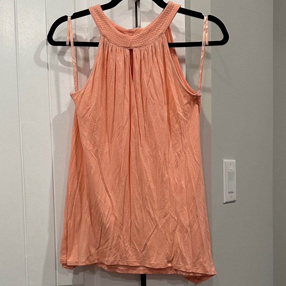 New York & Company Peach Halter Blouse
